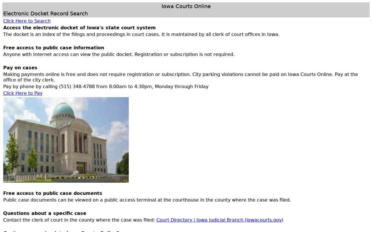 Taylor County warrant records search through Iowa Courts Online